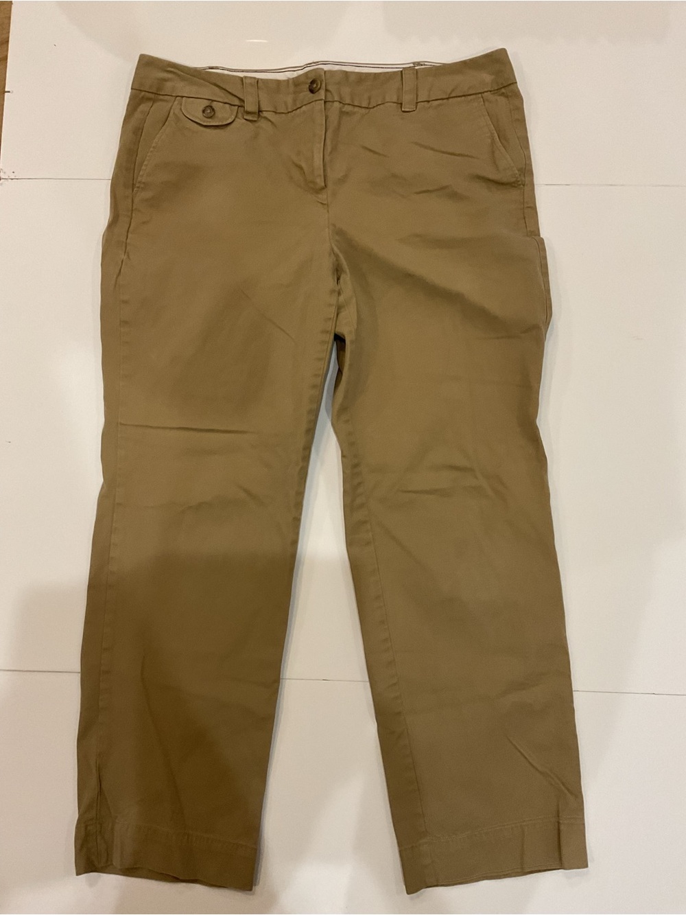 Lands' End Wide Leg Khaki Cotton Blend Pants